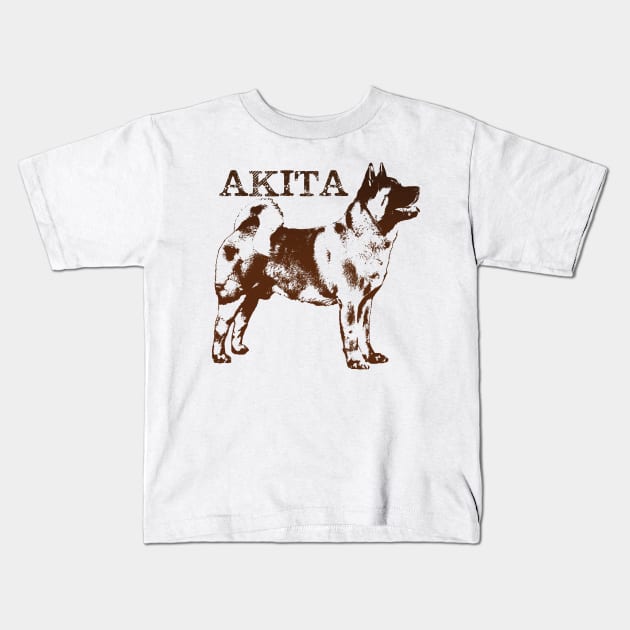 American Akita Kids T-Shirt by Nartissima